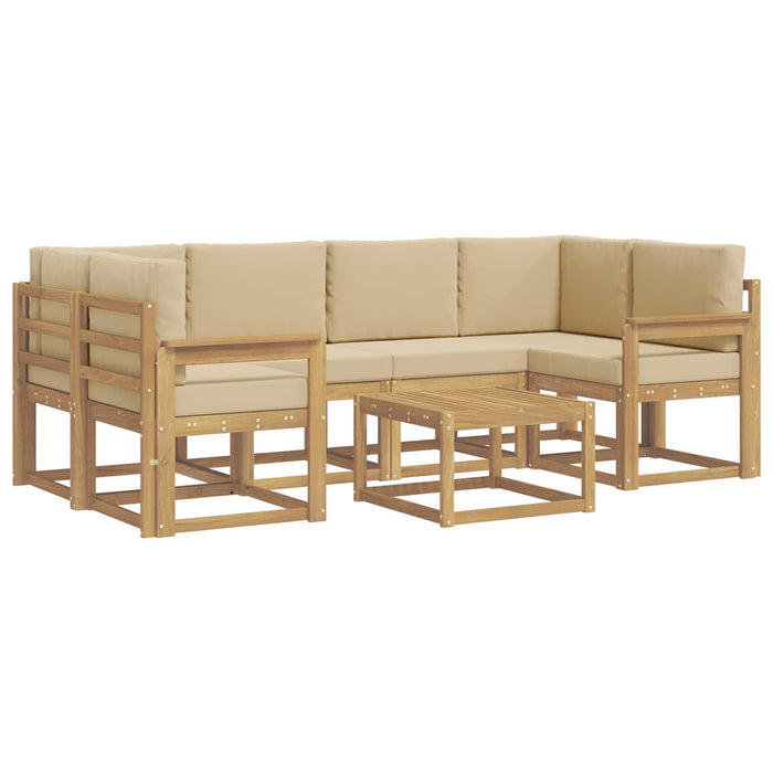 Set de canapele de exterior cu pernă 7 pcs Alb și Bej WALTI