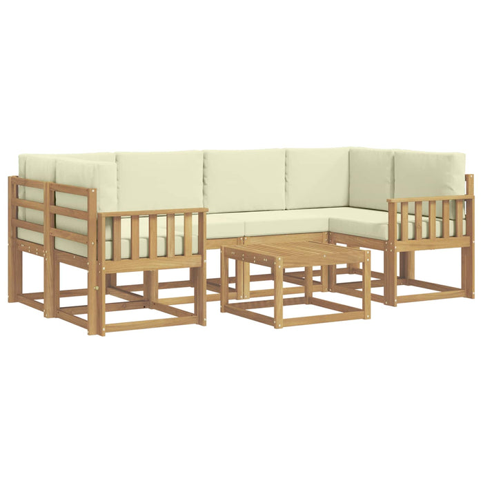 Set de canapele de exterior cu pernă 7 pcs Alb și crem WALTI