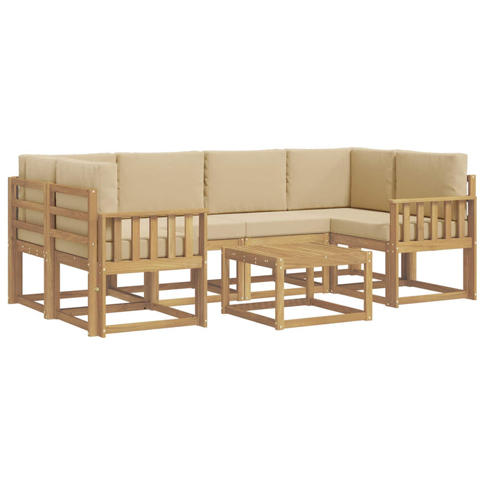 Set de canapele de exterior cu pernă 7 pcs Alb și Bej - WALTI WALTI