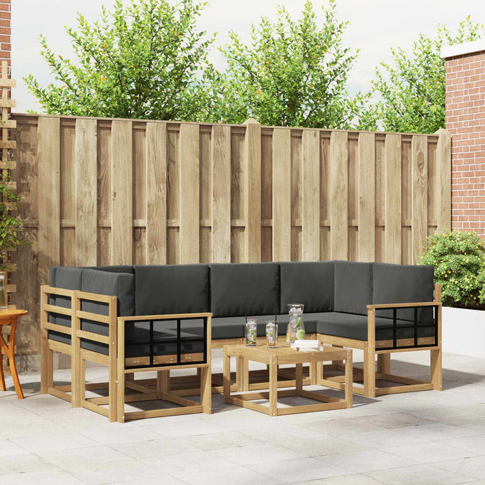 Set de canapele de exterior cu pernă 7 pcs Alb și antracit WALTI