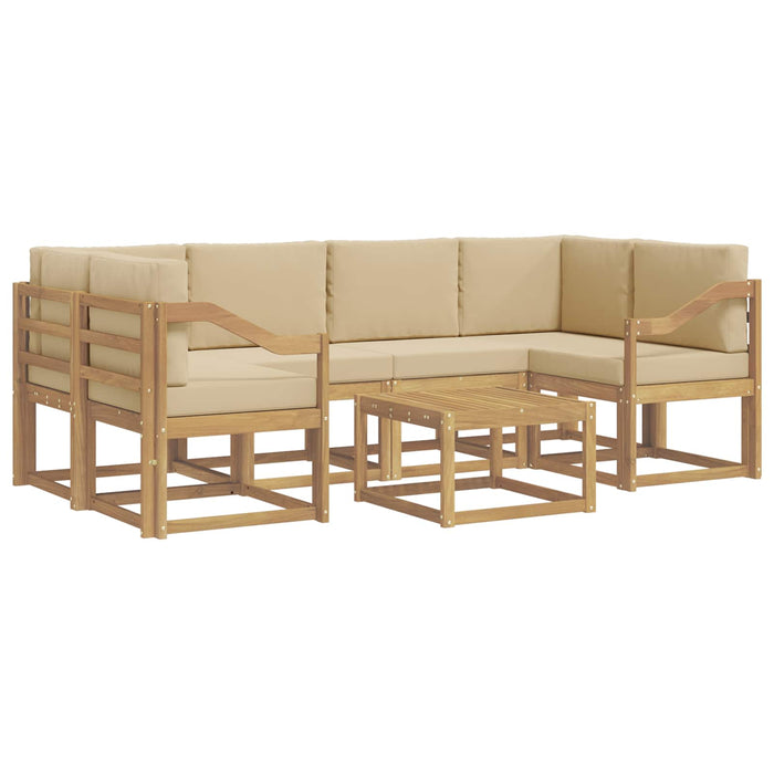 Set de canapele de exterior cu pernă 7 pcs Alb și Bej WALTI