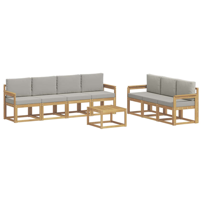 Set de canapele de exterior 8 pcs Alb și gri deschis WALTI