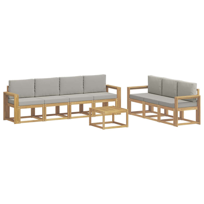 Set de canapele de exterior 8 pcs Alb și gri deschis WALTI