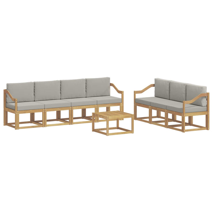 Set de canapele de exterior 8 pcs Alb și gri deschis WALTI