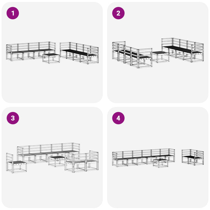 Set de canapele de exterior 9 pcs Alb 59 x 59 x 37 cm - WALTI WALTI