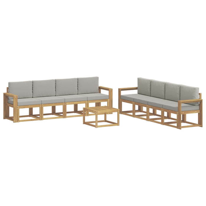 Set de canapele de exterior 9 pcs Alb și gri deschis WALTI