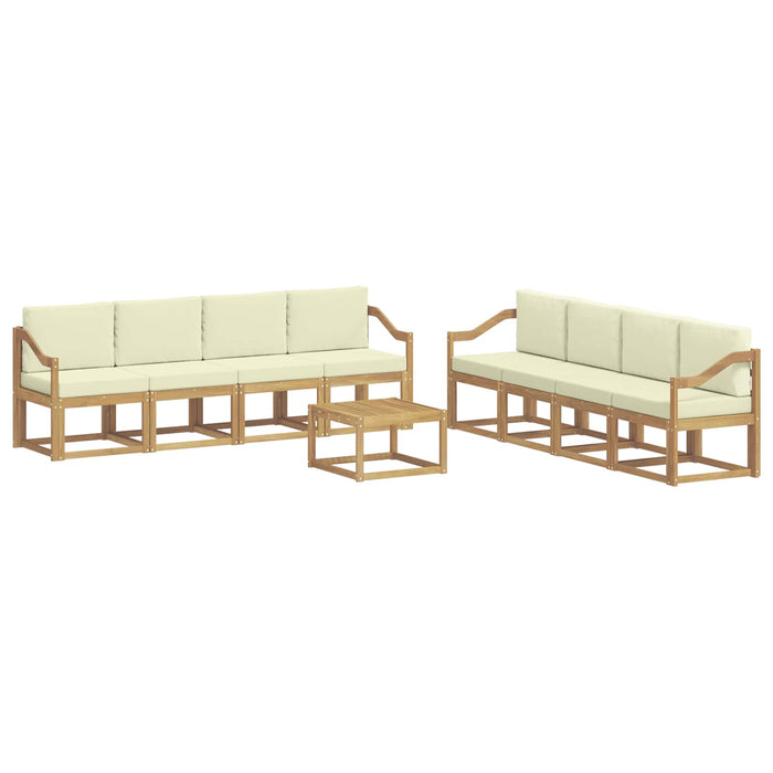 Set de canapele de exterior cu pernă 9 pcs Alb și crem WALTI