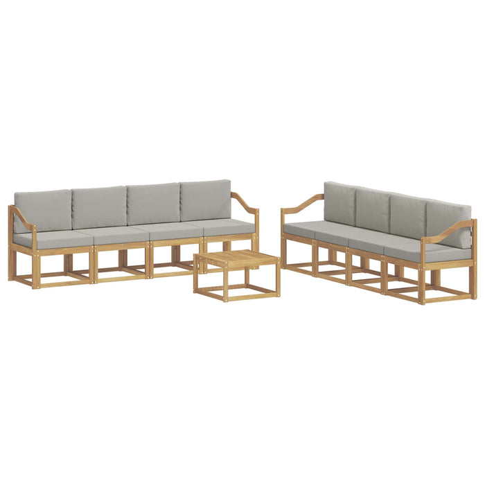 Set de canapele de exterior 9 pcs Alb și gri deschis WALTI