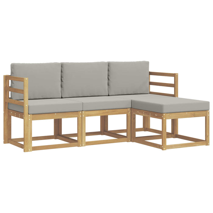 Set de canapele de exterior 4 pcs Alb și gri deschis WALTI