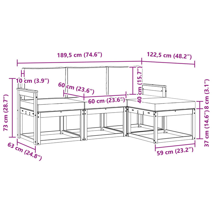 Set de canapele de exterior 4 pcs WALTI