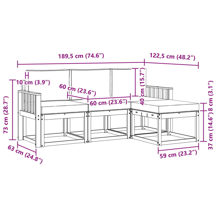 Set de canapele de exterior 4 pcs WALTI