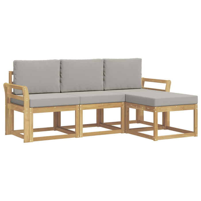 Set de canapele de exterior 4 pcs Alb și gri deschis WALTI