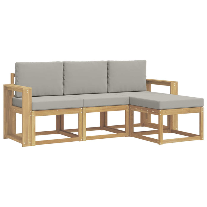 Set de canapele de exterior 4 pcs Alb și gri deschis WALTI