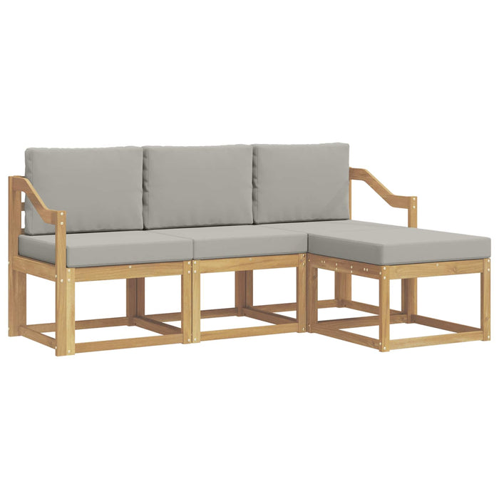 Set de canapele de exterior 4 pcs Alb și gri deschis WALTI