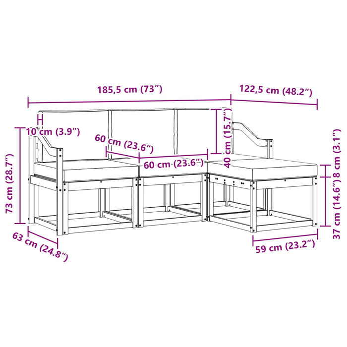 Set de canapele de exterior 4 pcs WALTI