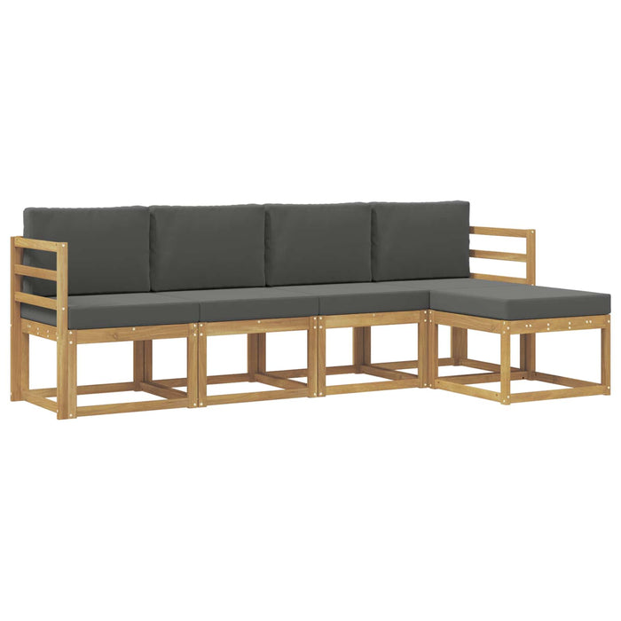 Set de canapele de exterior cu pernă 5 pcs Alb și antracit WALTI