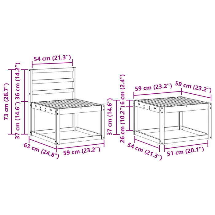 Set de canapele de exterior 5 pcs Alb 249 x 122,5 x 73 cm WALTI