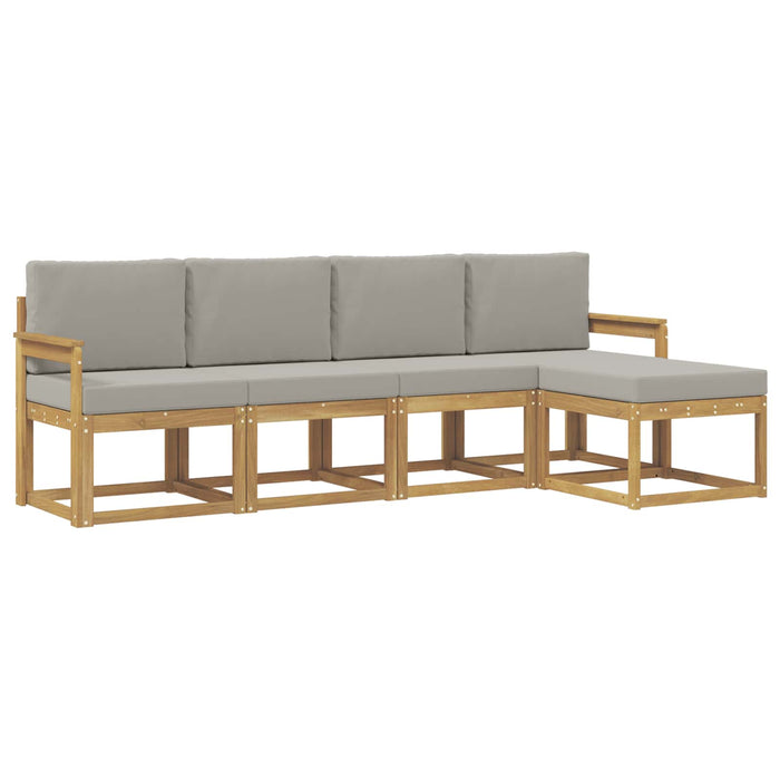 Set de canapele de exterior 5 pcs Alb și gri deschis WALTI