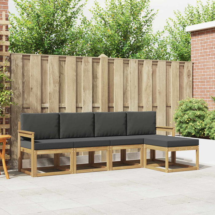 Set de canapele de exterior cu pernă 5 pcs Alb și antracit WALTI