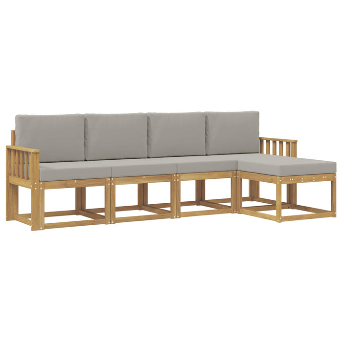 Set de canapele de exterior 5 pcs Alb și gri deschis WALTI