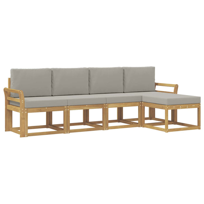 Set de canapele de exterior 5 pcs Alb și gri deschis WALTI