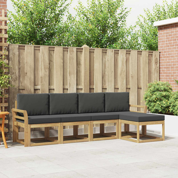 Set de canapele de exterior cu pernă 5 pcs Alb și antracit WALTI