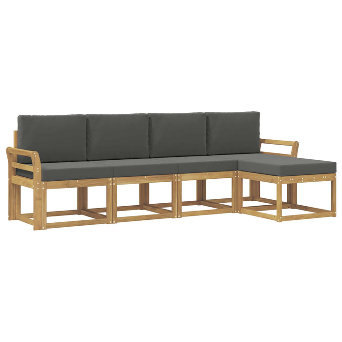 Set de canapele de exterior cu pernă 5 pcs Alb și antracit WALTI