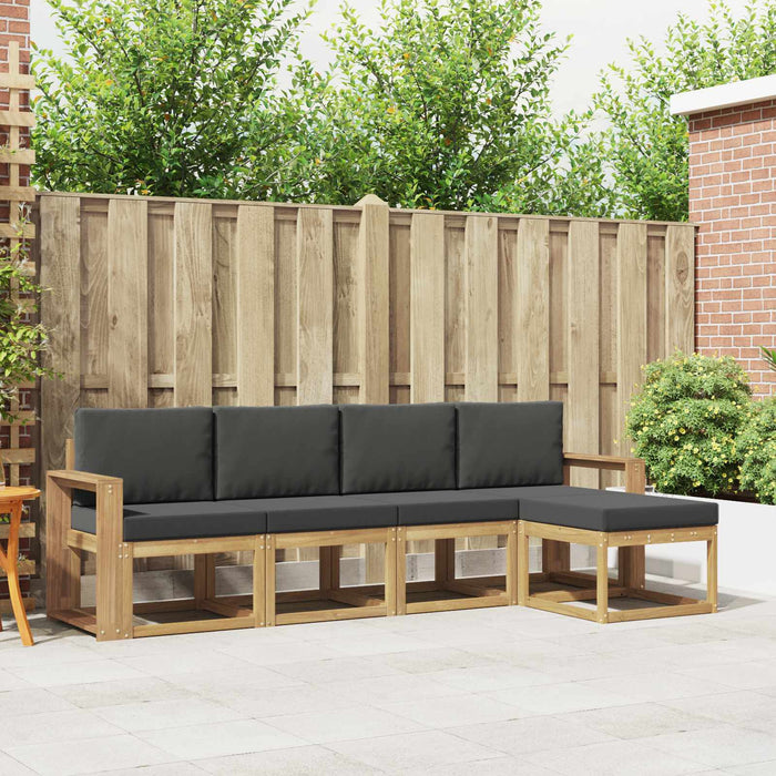 Set de canapele de exterior cu pernă 5 pcs Alb și antracit WALTI