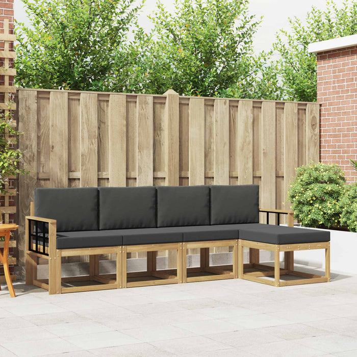 Set de canapele de exterior cu pernă 5 pcs Alb și antracit WALTI