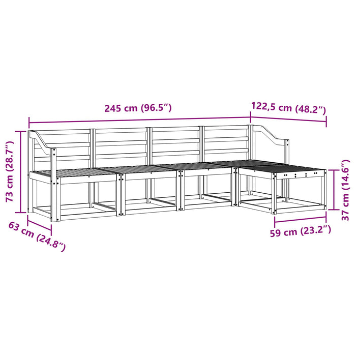 Set de canapele de exterior 5 pcs Alb 245 x 122,5 x 73 cm - WALTI WALTI