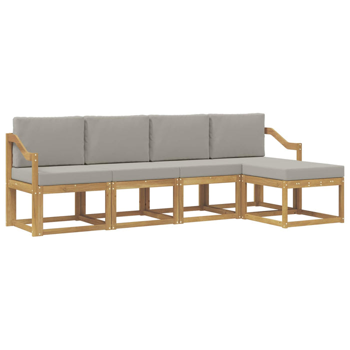 Set de canapele de exterior 5 pcs Alb și gri deschis WALTI