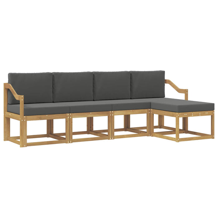 Set de canapele de exterior cu pernă 5 pcs Alb și antracit WALTI