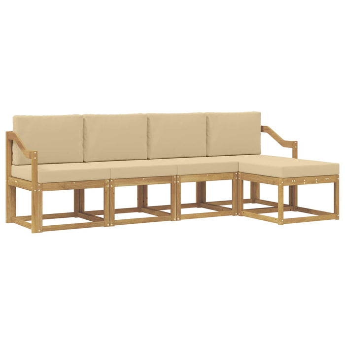 Set de canapele de exterior cu pernă 5 pcs Alb și Bej WALTI