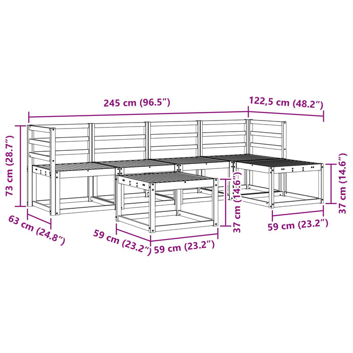 Set de canapele de exterior 6 pcs Alb 59 x 59 x 37 cm - WALTI WALTI