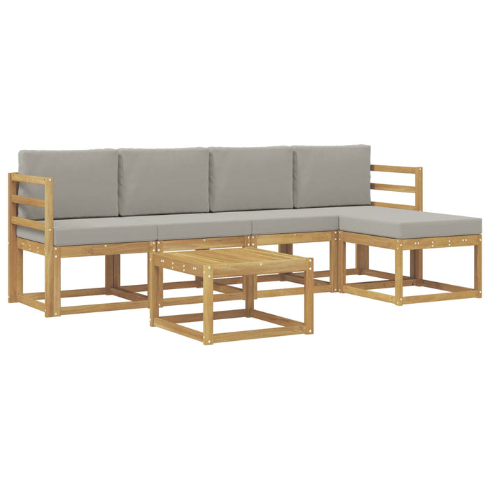 Set de canapele de exterior 6 pcs Alb și gri deschis WALTI