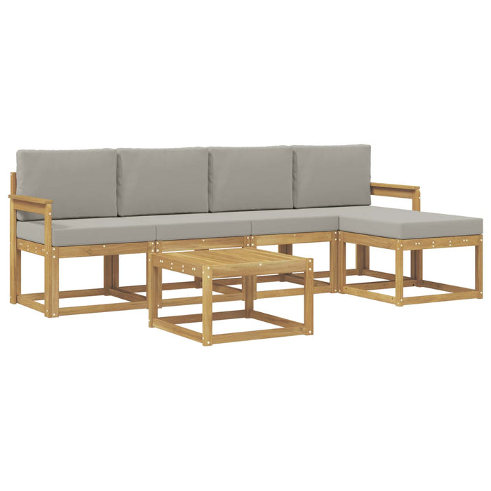 Set de canapele de exterior 6 pcs Alb și gri deschis WALTI