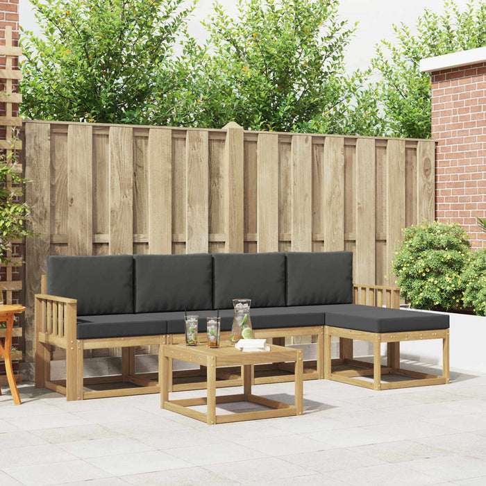 Set de canapele de exterior cu pernă 6 pcs Alb și antracit WALTI