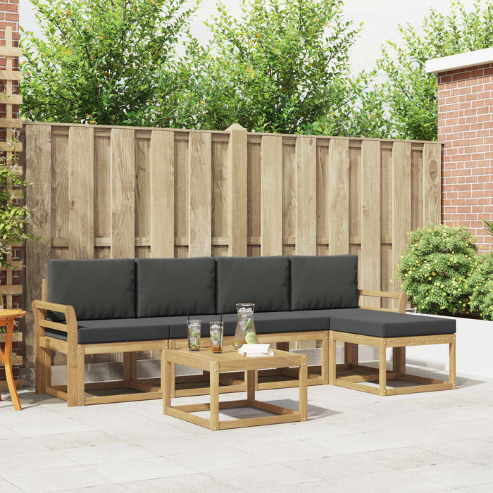 Set de canapele de exterior cu pernă 6 pcs Alb și antracit WALTI