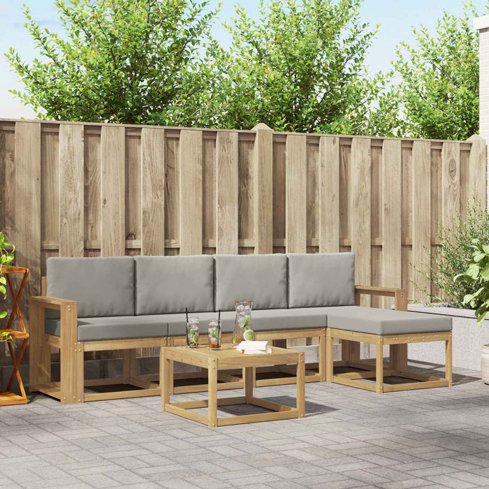 Set de canapele de exterior 6 pcs Alb și gri deschis WALTI