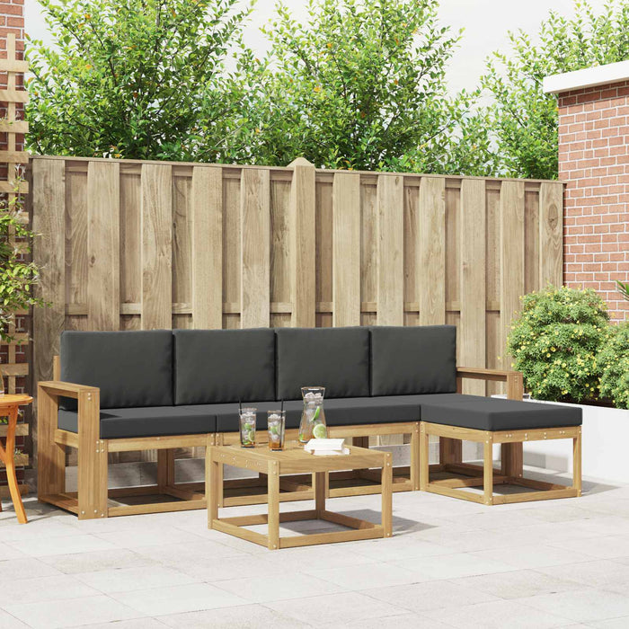 Set de canapele de exterior cu pernă 6 pcs Alb și antracit WALTI