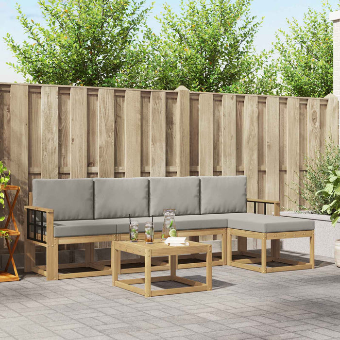 Set de canapele de exterior 6 pcs Alb și gri deschis WALTI