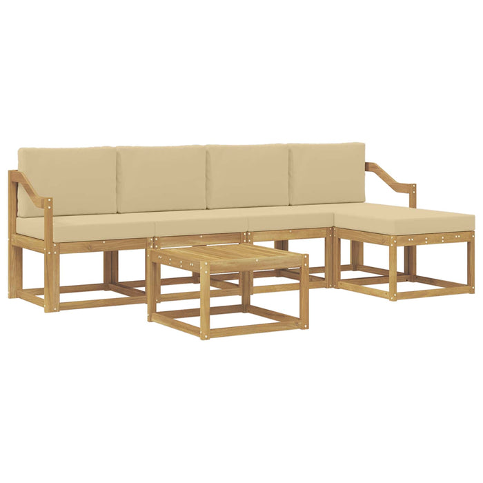Set de canapele de exterior cu pernă 6 pcs Alb și Bej WALTI