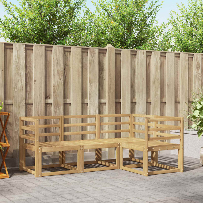 Set de canapele de exterior 4 pcs Alb 185,5 x 126,5 x 73 cm WALTI