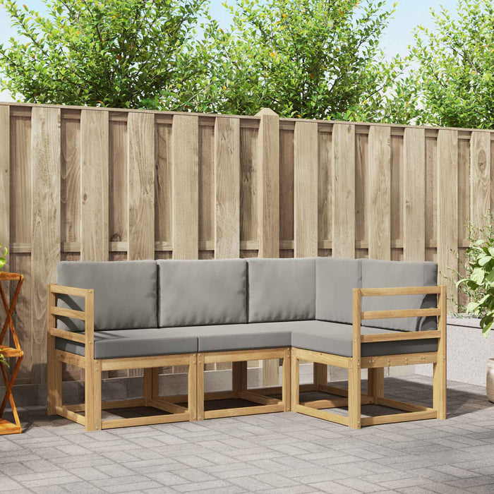 Set de canapele de exterior 4 pcs Alb și gri deschis WALTI