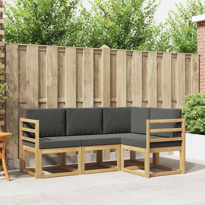 Set de canapele de exterior cu pernă 4 pcs Alb și antracit WALTI