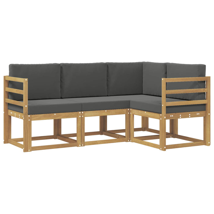 Set de canapele de exterior cu pernă 4 pcs Alb și antracit WALTI