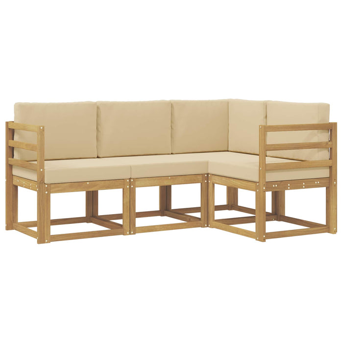 Set de canapele de exterior cu pernă 4 pcs Alb și Bej WALTI