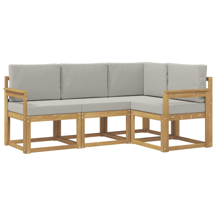 Set de canapele de exterior 4 pcs Alb și gri deschis WALTI