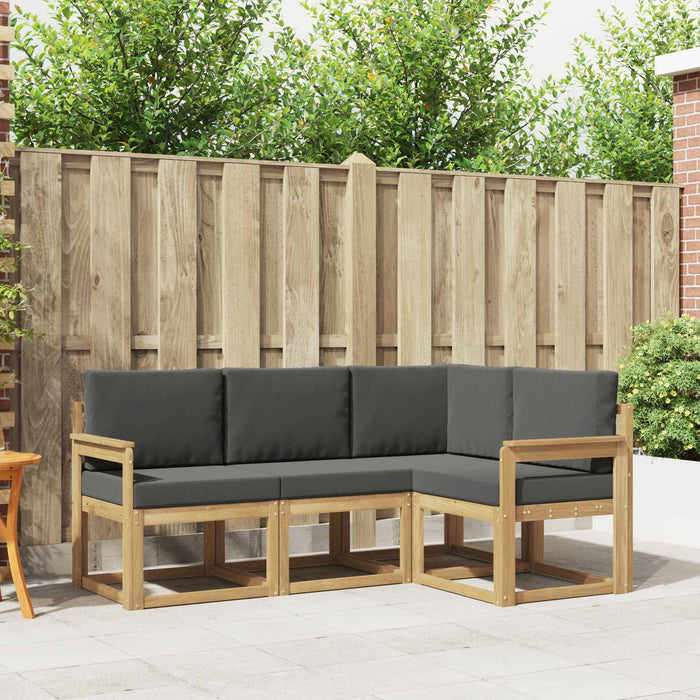Set de canapele de exterior cu pernă 4 pcs Alb și antracit WALTI