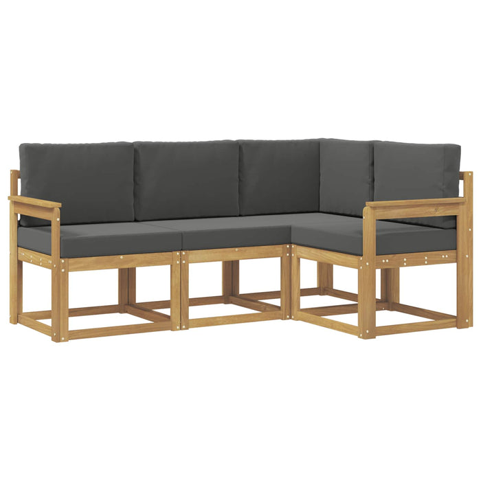 Set de canapele de exterior cu pernă 4 pcs Alb și antracit WALTI